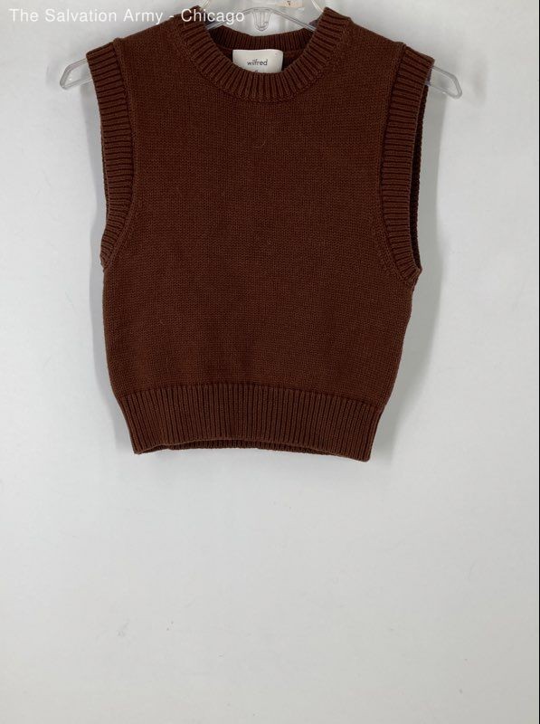 Wilfred Womens Brown Knitted Crew Neck Pullover Sweater Vest Size X-Small