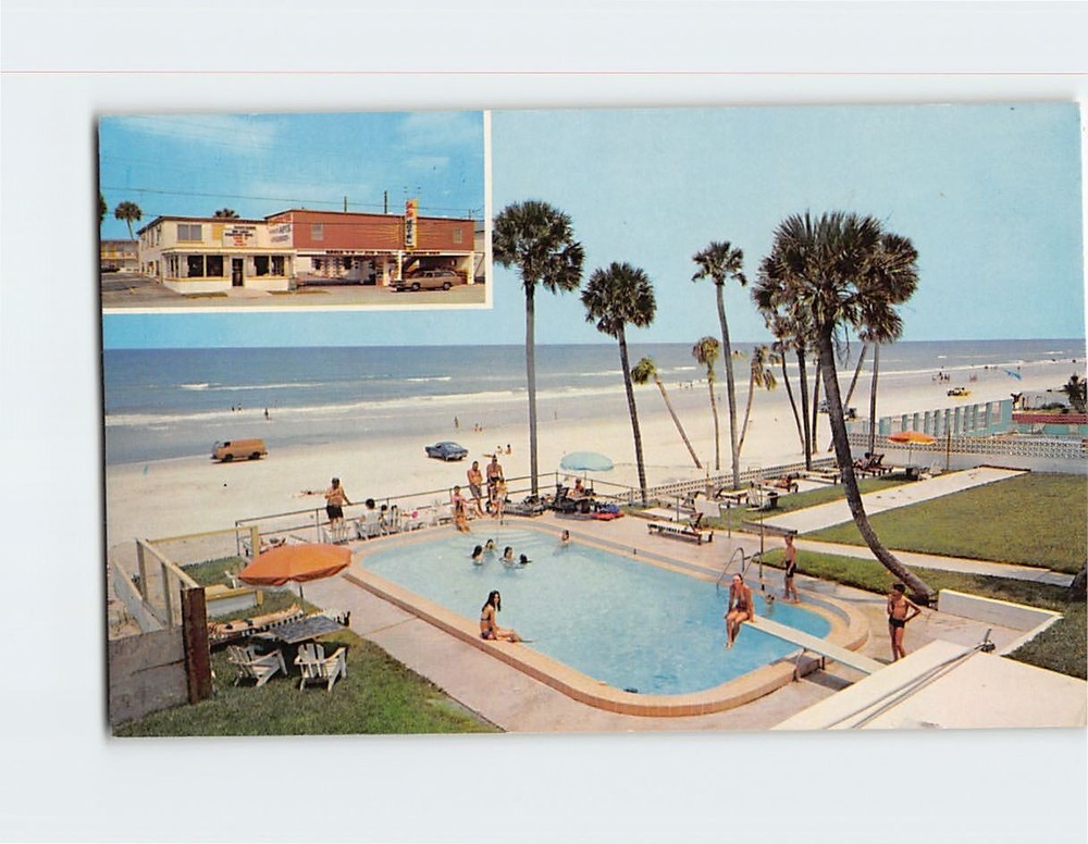 Postcard Sun Tan Motel Daytona Beach Florida USA
