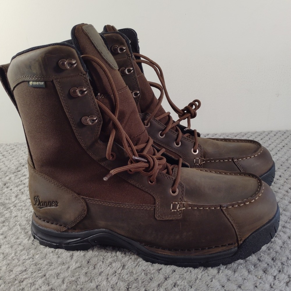 Danner Mens Sharptail 8 Inch Waterproof Leather Hunting Boots Size 10.5D Dark Brown