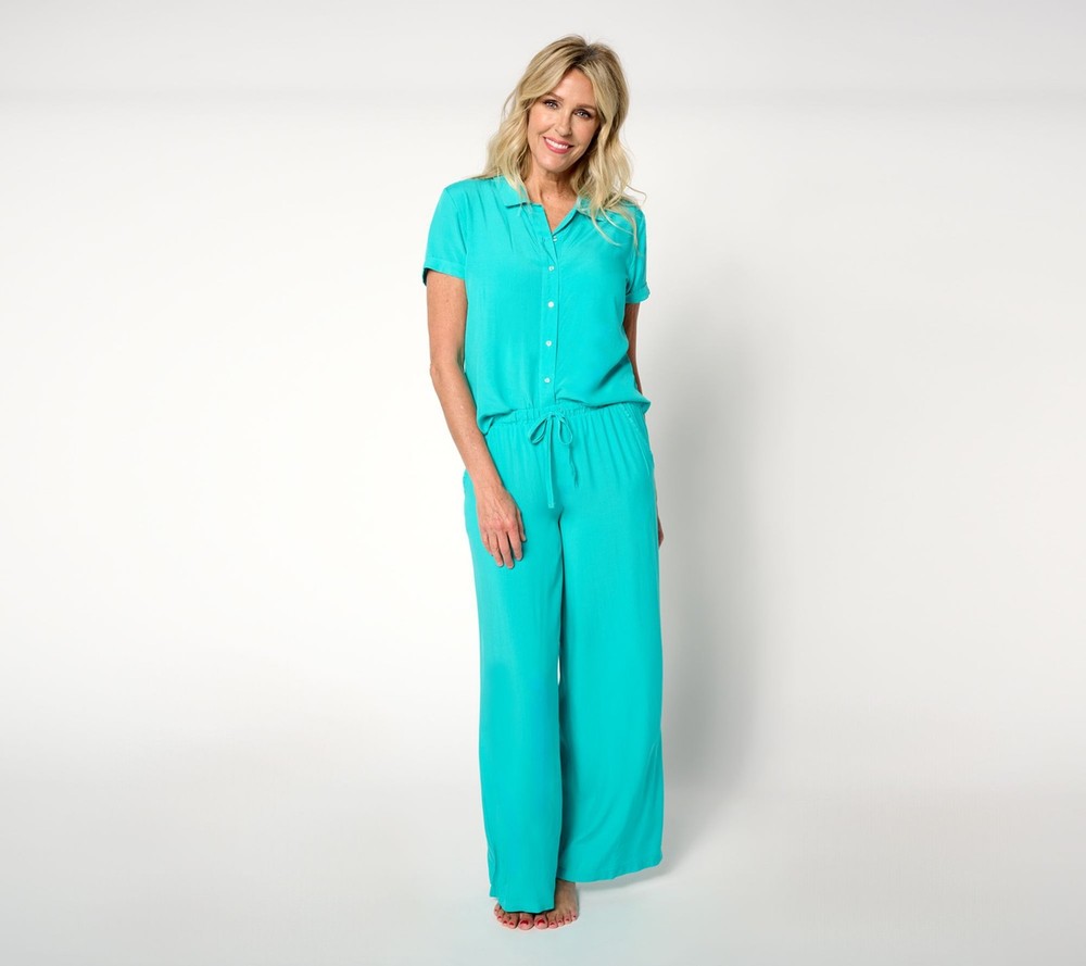 Muk Luks Women's Plus Sz Sleepwear 4X Bed to Beach Short Sleeve and Blue A645280