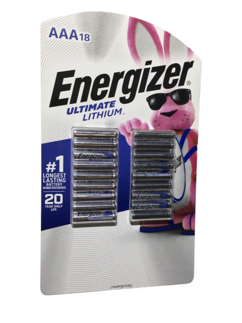Energizer Ultimate Lithium AAA 18-pack Batteries Expire 2049
