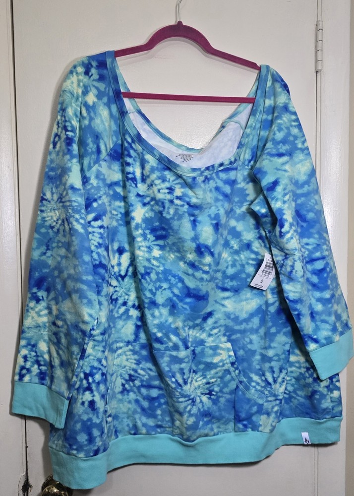 NWT Torrid Plus Size 5 5X 28 FLEECE OFF-SHOULDER LONG SLEEVE ACTIVE SWEATSHIRT