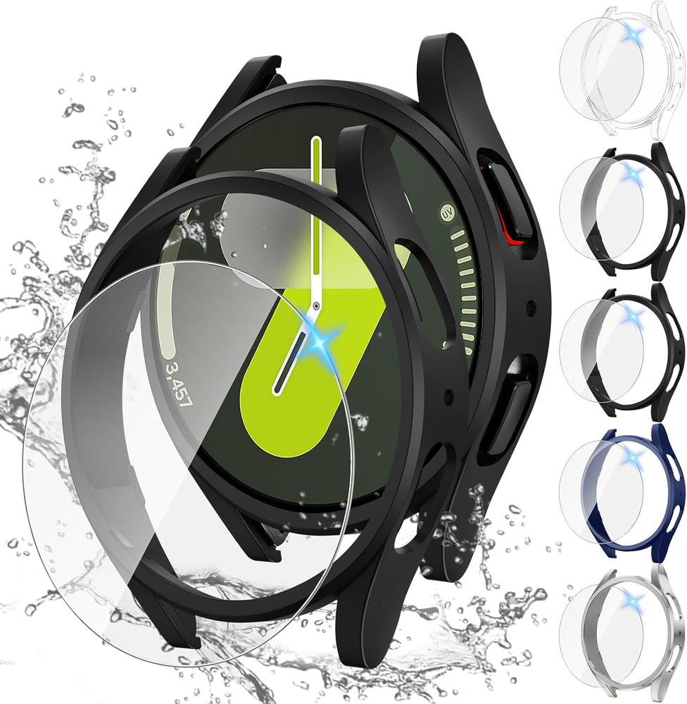 [5+5Pack for Samsung Galaxy Watch 7 Screen Protector Case 44Mm Accessories, Hard