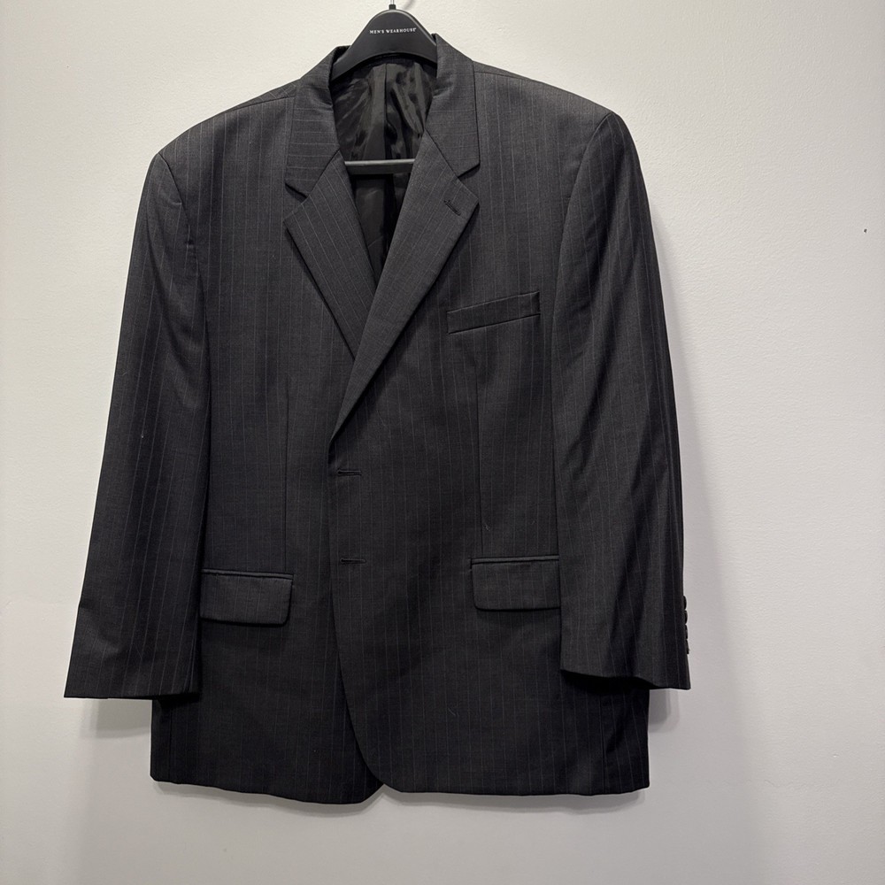 Chaps Ralph Lauren Men’S 52R Charcoal Pinstriped Suit Jacket