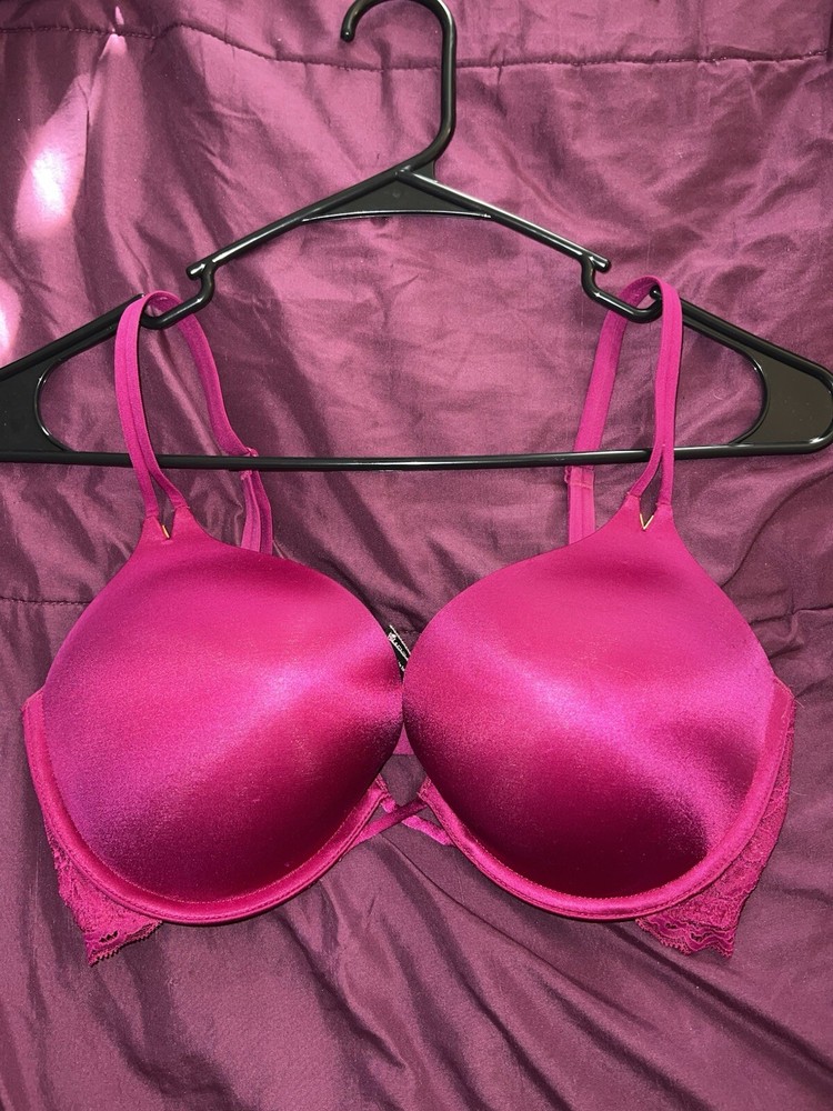 Victoria’s Secret Bombshell Super Push Up Plunge Bra Pink / Magenta 34D