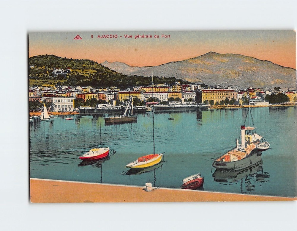 Postcard General View Of Port  Ajaccio France