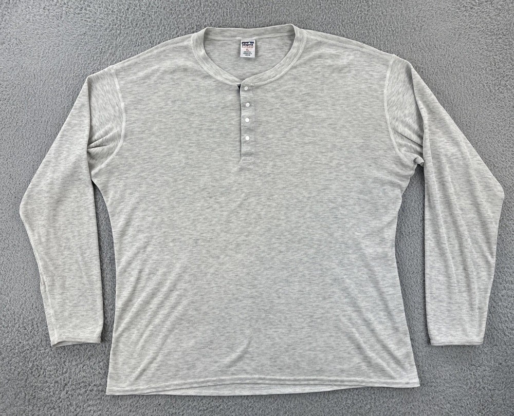 Vintage Patagonia Capilene Mens XL Heather Gray Henley Shirt Made In USA 90s EUC