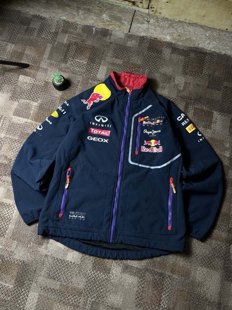 Vintage Red Bull Pepe Jeans Infiniti F1 Softshell Jacket Men Size M Navy