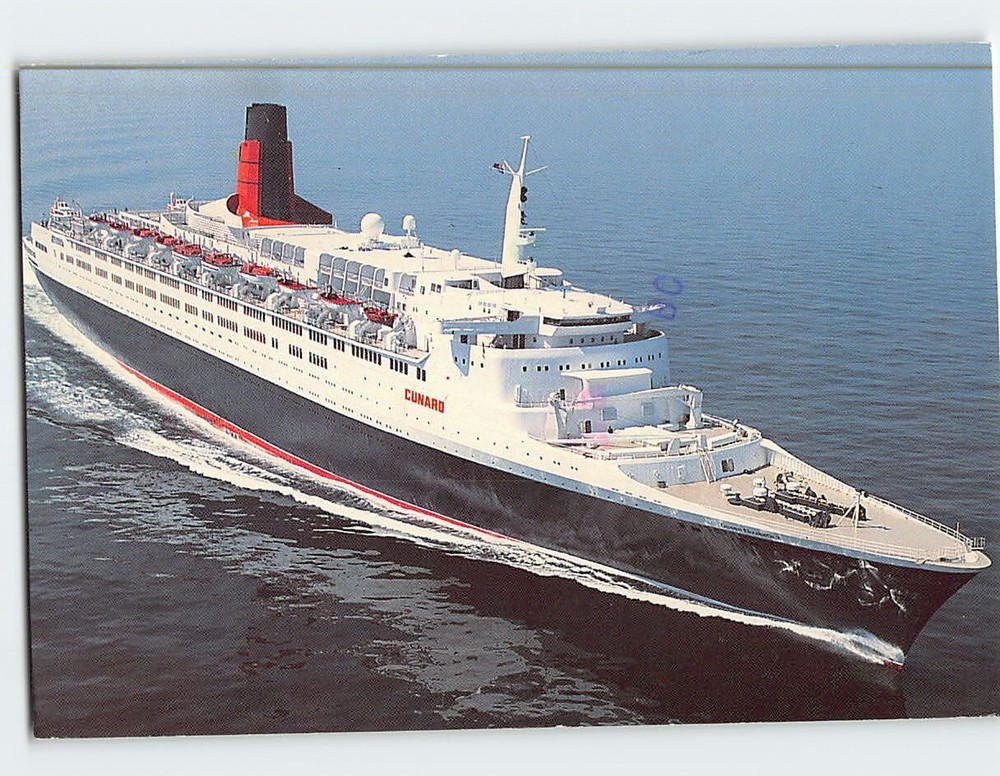 Postcard Queen Elizabeth 2 Cunard Line