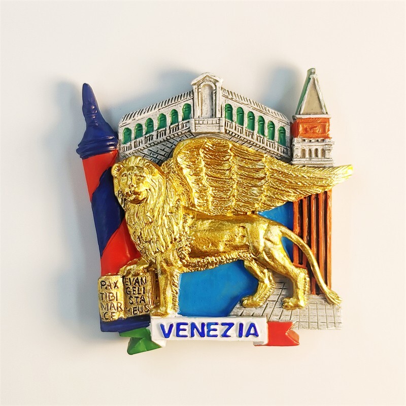 The Winged Lion of Venice Tourist Souvenir 3D Resin Refrigerator Fridge Magnet
