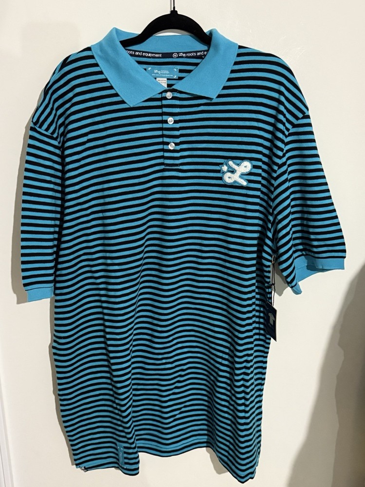 LRG Mens 2XL Polo Shirt Short Sleeve Lifted Research Group Blue Deadstock NWT