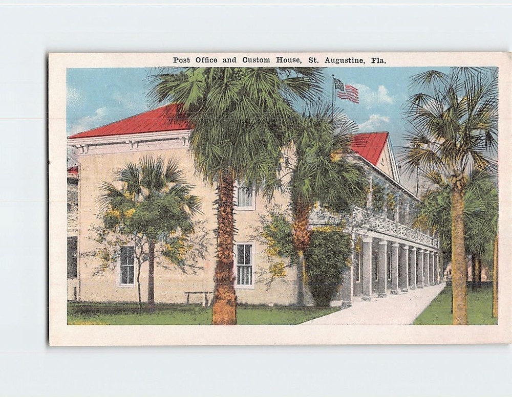 Postcard Post Office and Custom House Saint St. Augustine Florida USA America