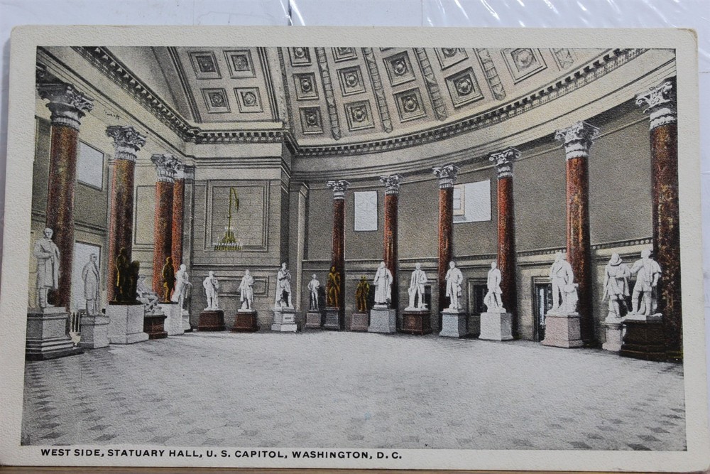 Washington DC US Capitol Statuary Hall West Side Postcard Old Vintage Card View