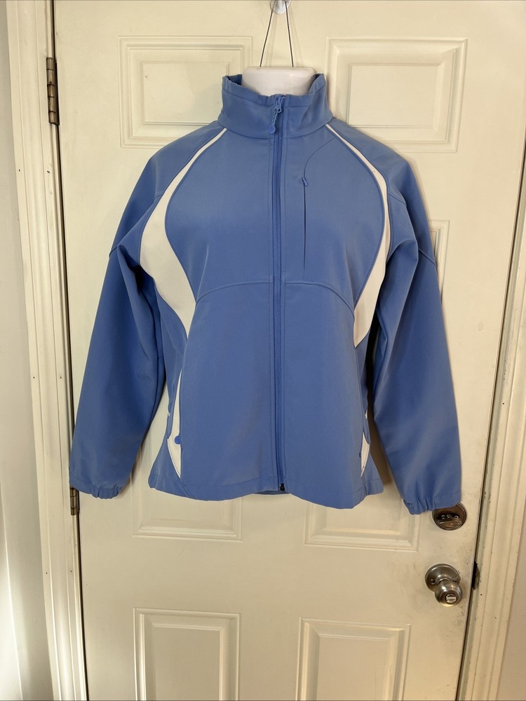 Black Diamond Women's Blue & Ivory Soft Shell Full Zip Jacket Size Large Blue