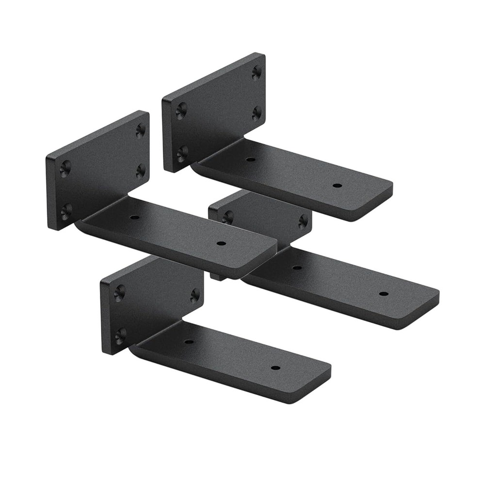 4 Pack Shelf Brackets 4 Inch Floating Shelf Bracket 1/5 inch Thick Heavy Duty...