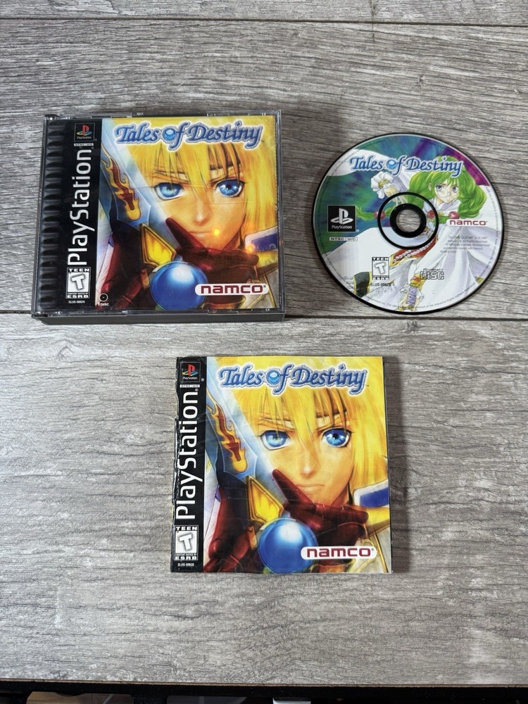 Tales of Destiny (Sony PlayStation 1, 1998) CIB w/ Reg Card ( Water Damage)