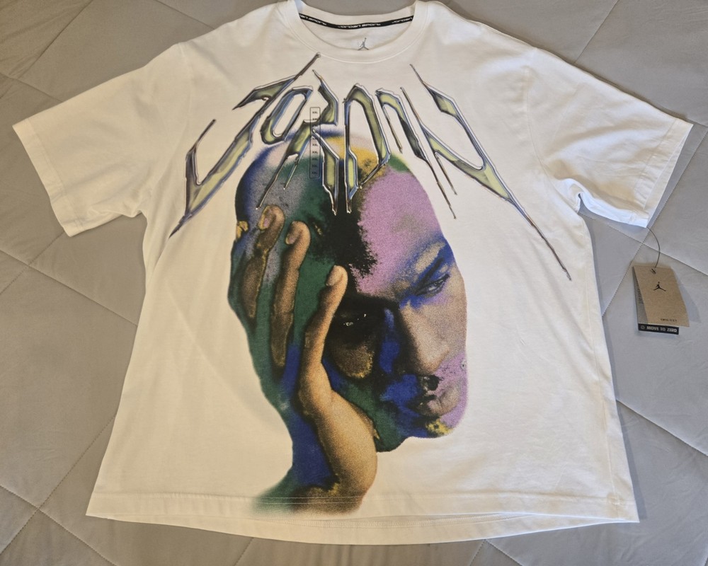 Jordan Nike Men's Graphic T Shirt Dri Fit Sz XXL Hj2348-100 White New