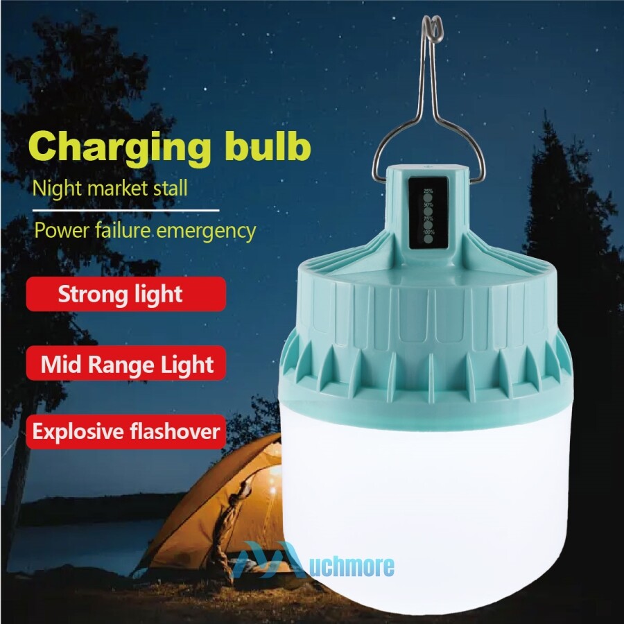 Rechargeable LED Outdoor Camping Tent Light USB & Solar Lantern Hiking Lamp Bulb