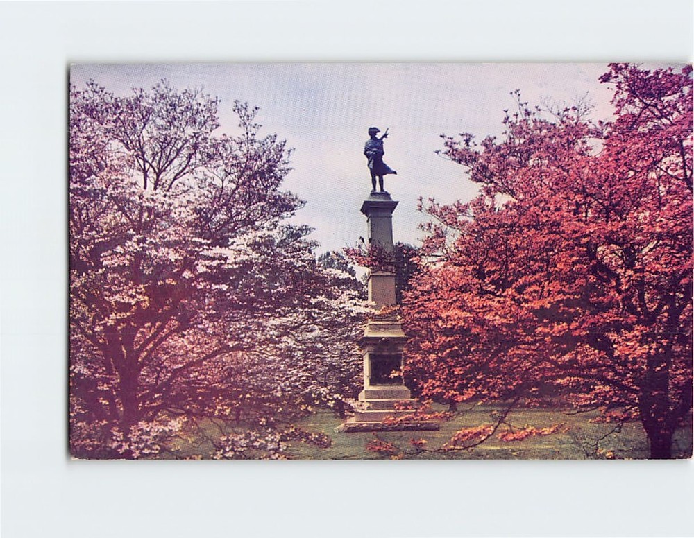 Postcard Dogwood Grove and NJ Monument Valley Forge Pennsylvania USA