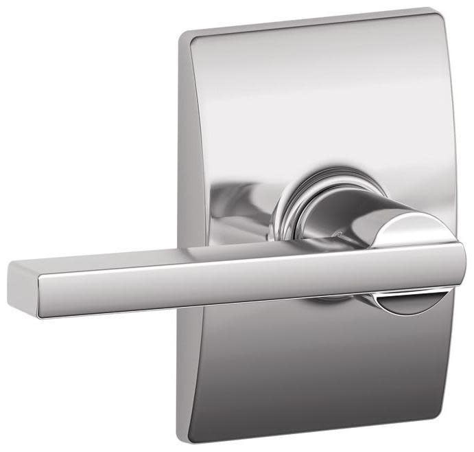 Schlage F10-LAT-CEN Chrome Latitude Passage Door Lever Set