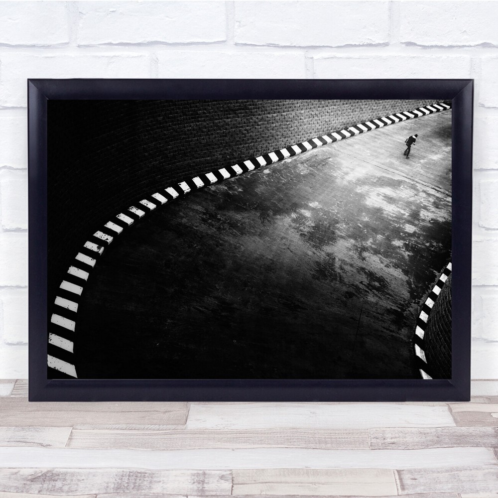 Road Way Street Feeling Free Black and white Wall Art Print
