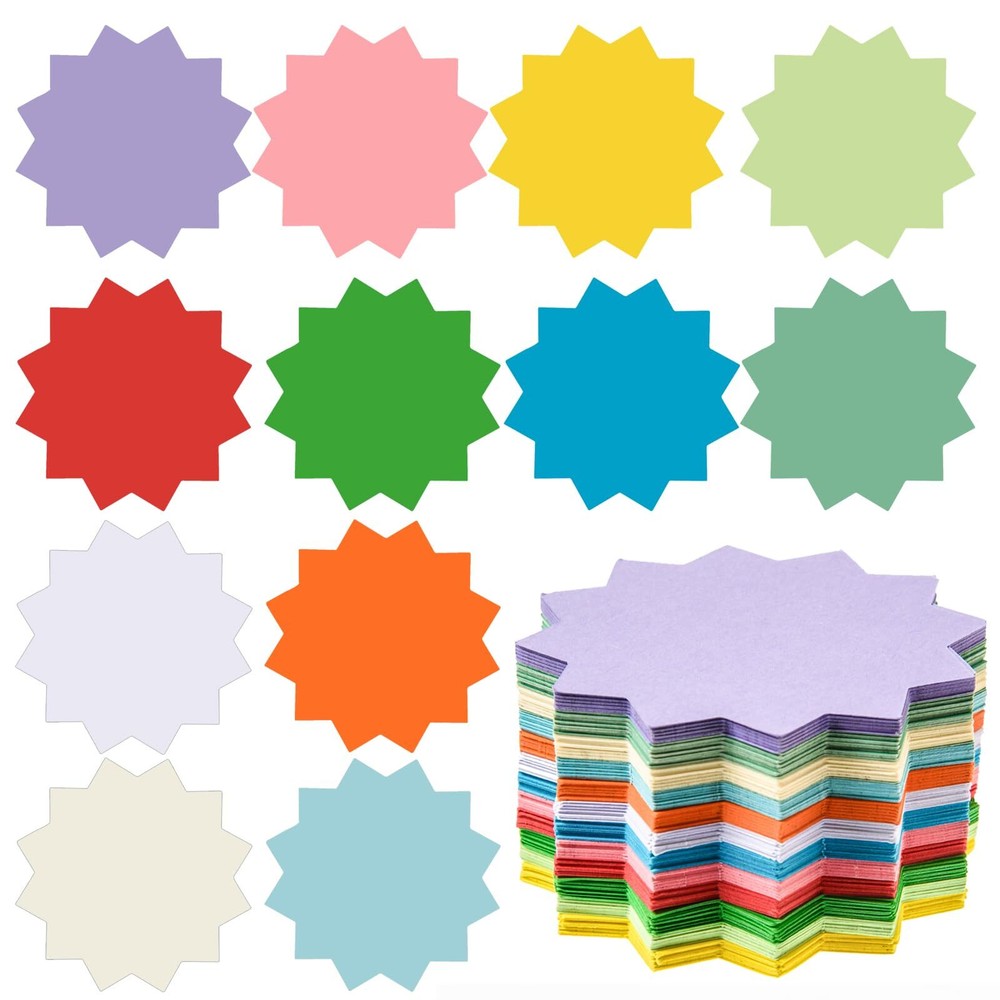 360 Pcs Starburst Cutouts Paper Starburst Die-Cuts Bulletin Board Decorations...