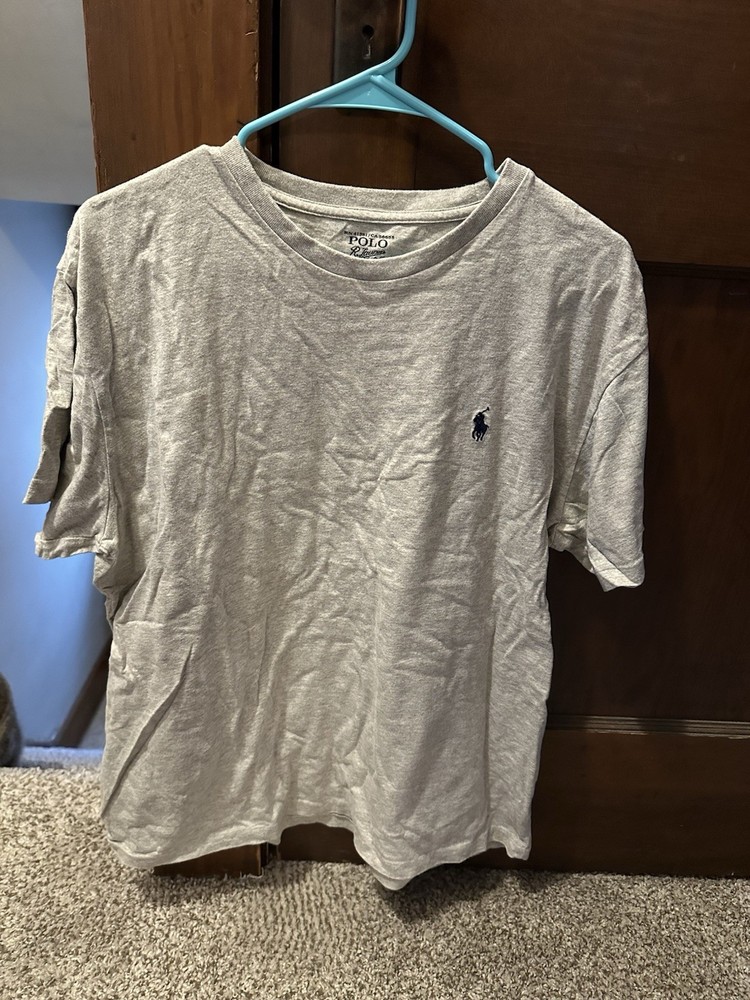 Polo Ralph Lauren Men’s Large Gray Crew Neck T-Shirt Classic Fit Pony Logo