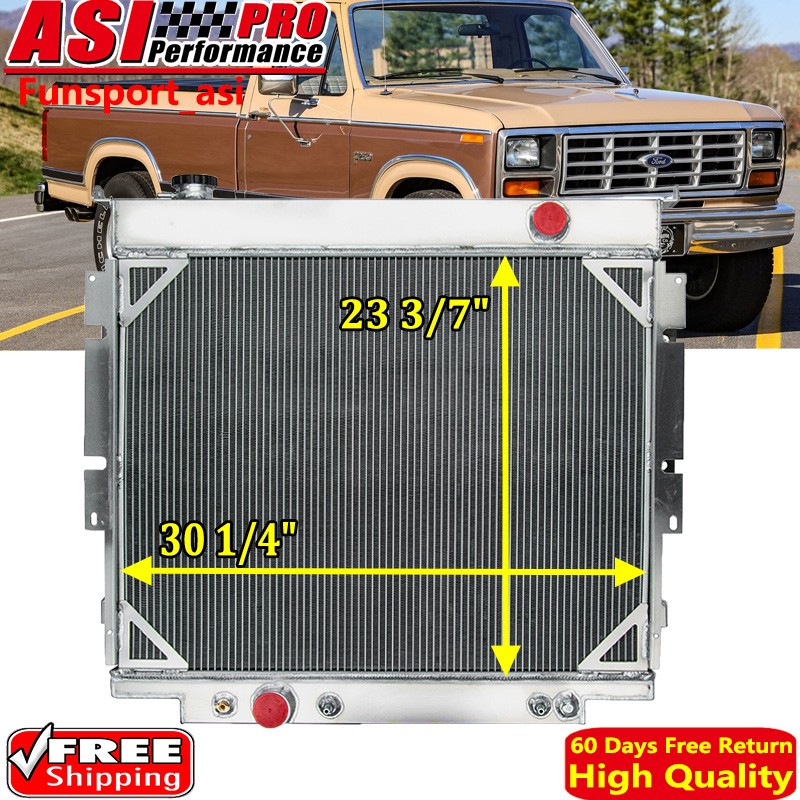 4-ROW Radiator For 1983-1996 Ford F250 F350 Base Super Duty 6.9L 7.3L Diesel V8