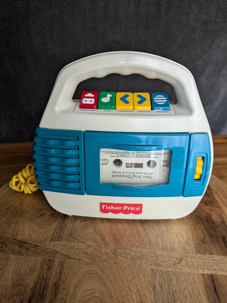 Vintage 1997 Fisher Price Cassette Tape Recorder with Microphone Model 73801