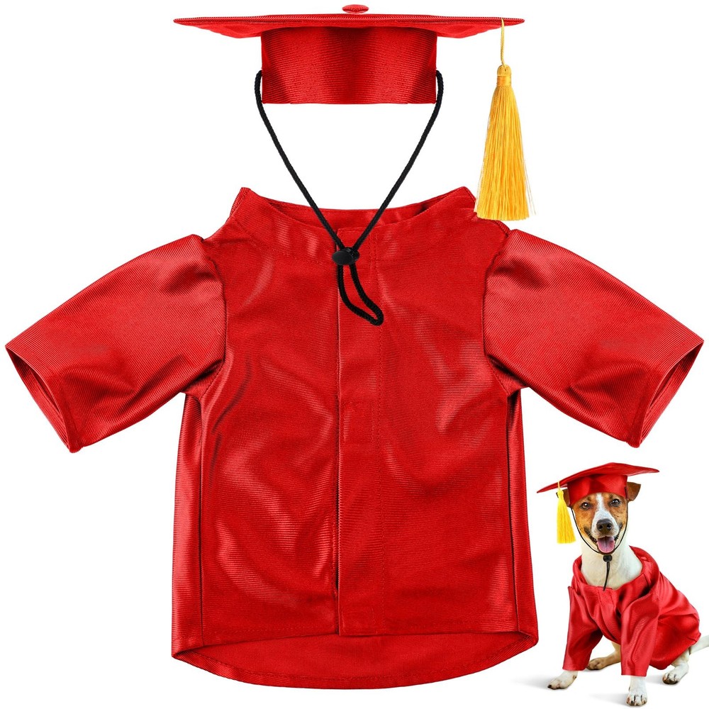2025 Washable Dog Cat Graduation Cap and Gown Pet Costume
