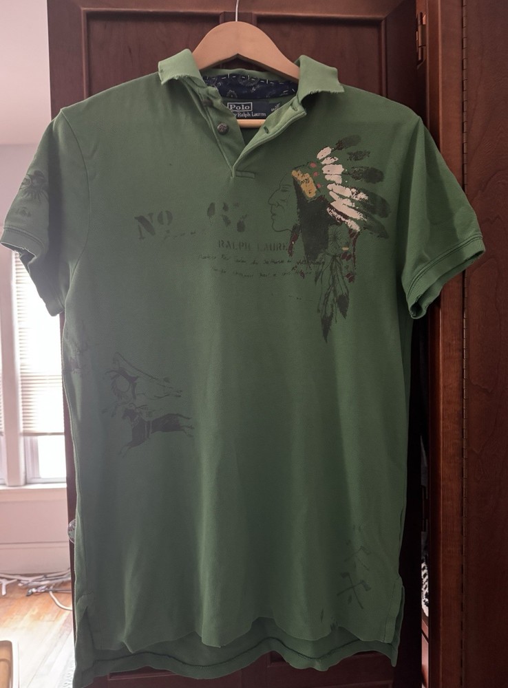 Men’s Vintage Polo Ralph Lauren Distressed Indian Head Polo shirt Size S