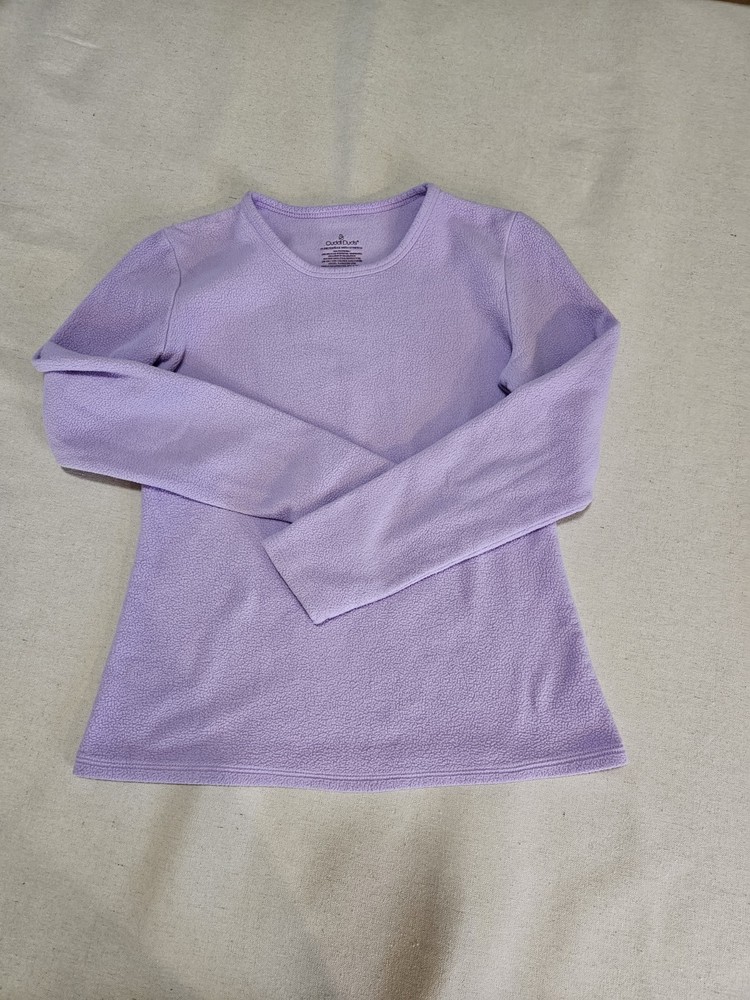 Cuddl Duds Women's Medium Fleecewear Stretch Long Sleeve Crewneck Top Purple
