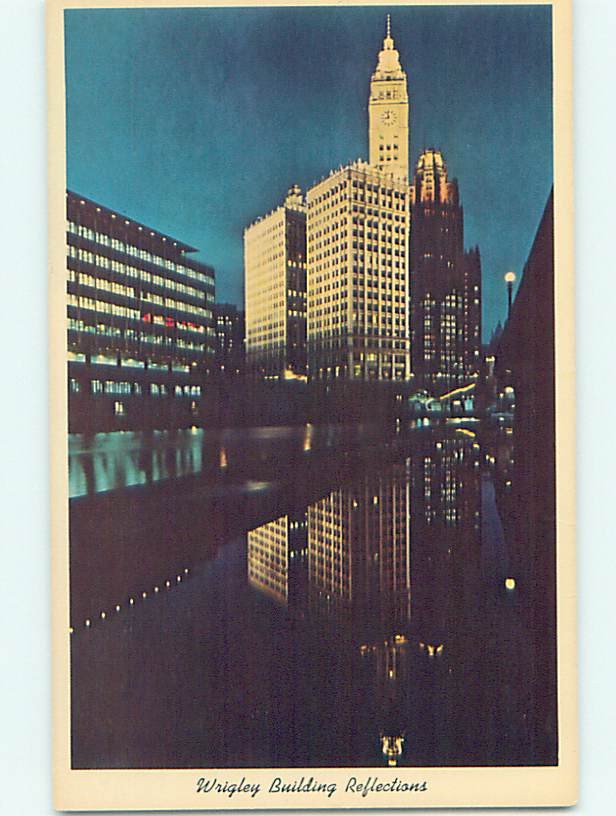 Unused Pre-1980 WRIGLEY REFLECTION ON WATER Chicago Illinois IL 60k cards hn8644