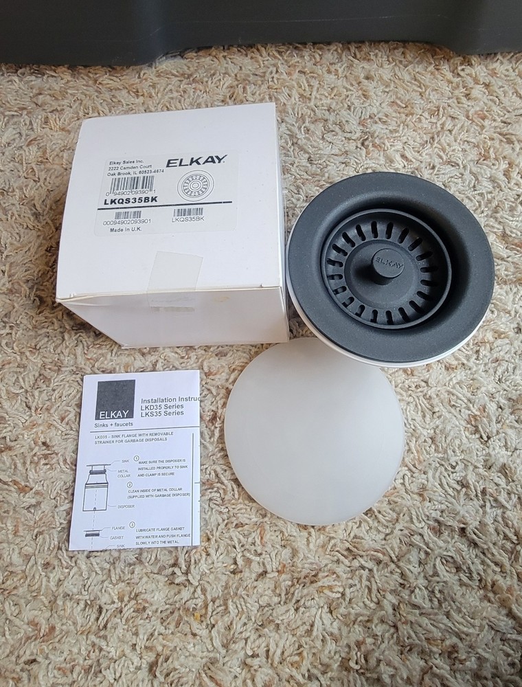 Elkay LKQS35BK Polymer Drain Fitting for 3-1/2