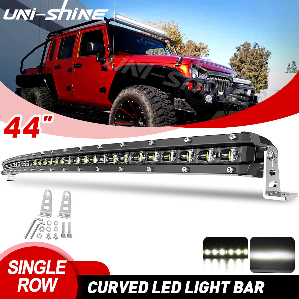 44in Curved LED Light Bar for Trucks SUVs ATVs Offroad Spot Driving 4WD Pickup