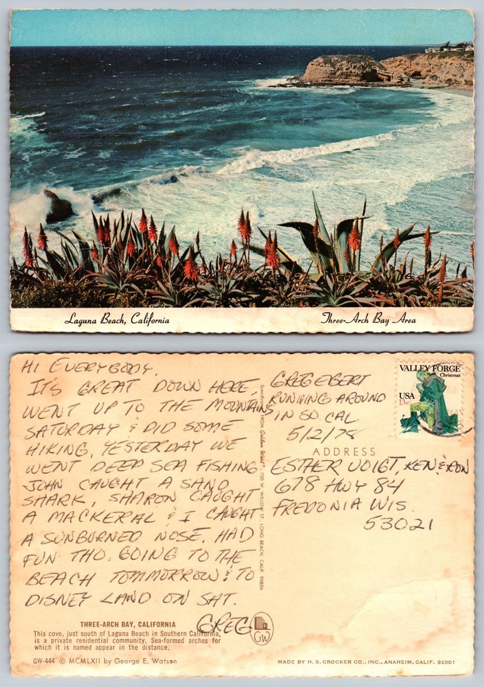 Continental Three Arch Bay Laguna Beach California Postcard