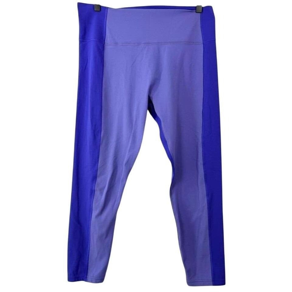 Athleta Transcend Colorblock 7/8 Tight Leggings Purple Lilac XL High Rise Yoga