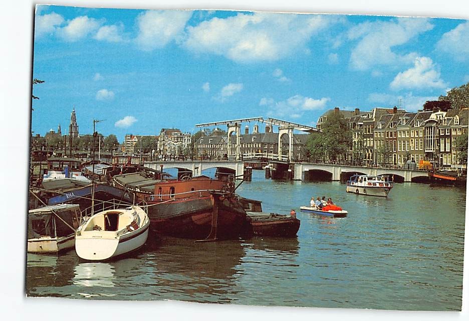 Postcard Skinny Bridge over the Amstel Amsterdam Netherlands