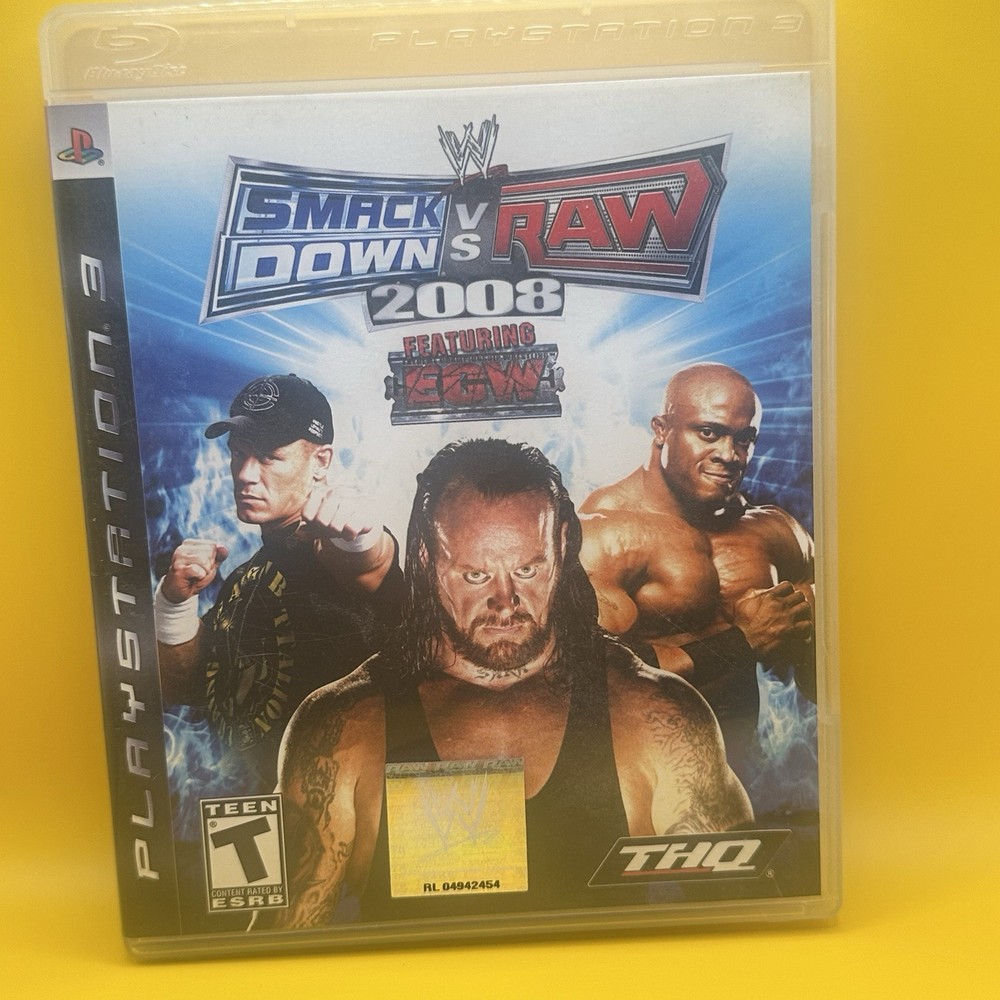 WWE SmackDown vs. Raw 2008 Featuring ECW (Sony PlayStation 3, 2007) w Manual
