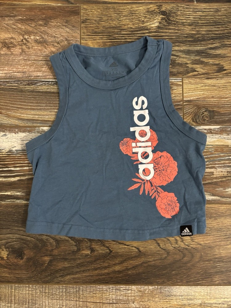 Adidas Women’s Cropped Tank Top Floral Print Size X-small