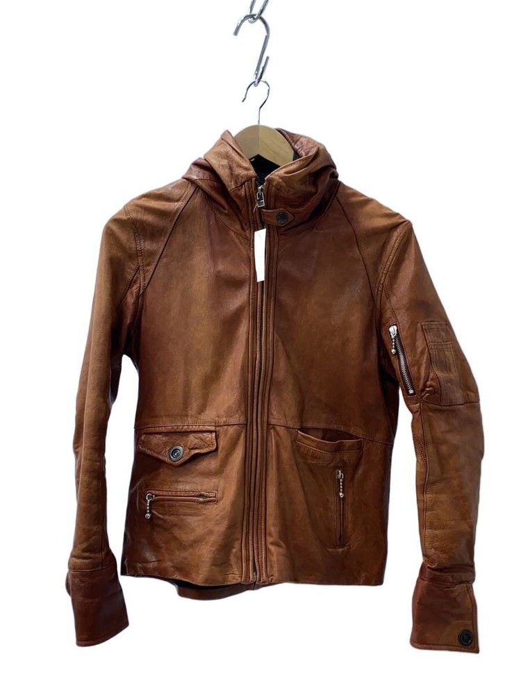 Avirex Hooded/Leather Jacket Blouson/M/Goat Leather/Brw/Plain/6231006 3500