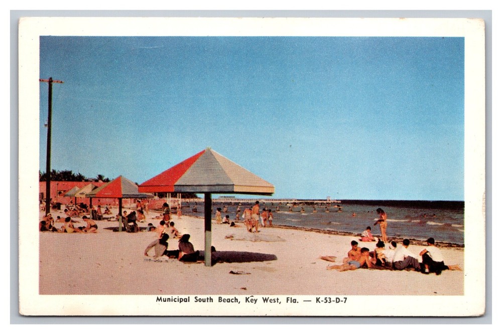 Key West FL Florida Municipal South Beach K-53-D-7 Unposted Chrome Postcard