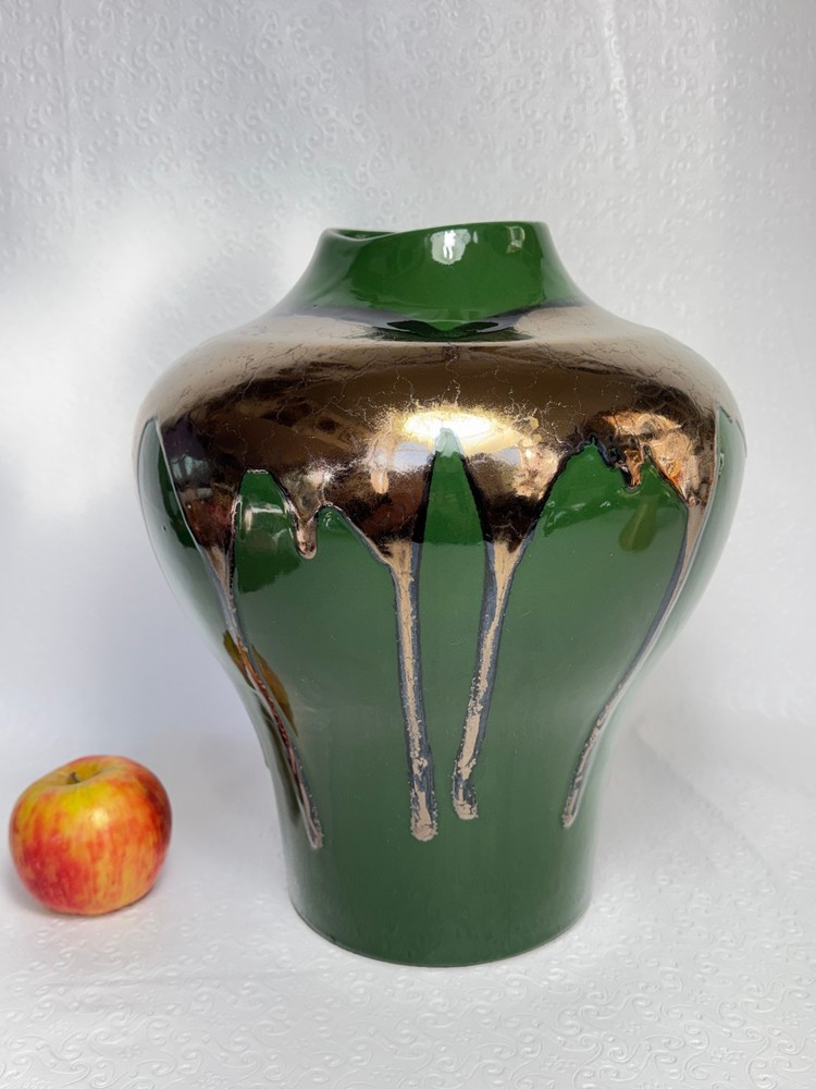 Post Modern 1986 Haeger Art Pottery Lava Glaze  Huge 14