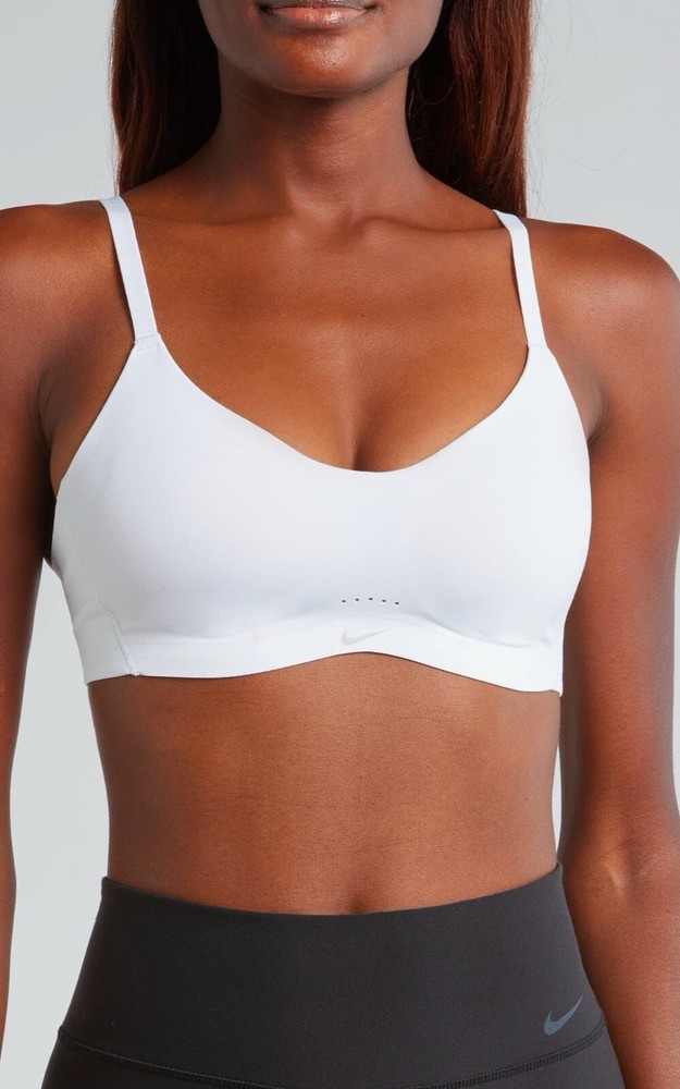 Sujetador deportivo acolchado Alate Minimalist Dri-FIT Nike blanco grande