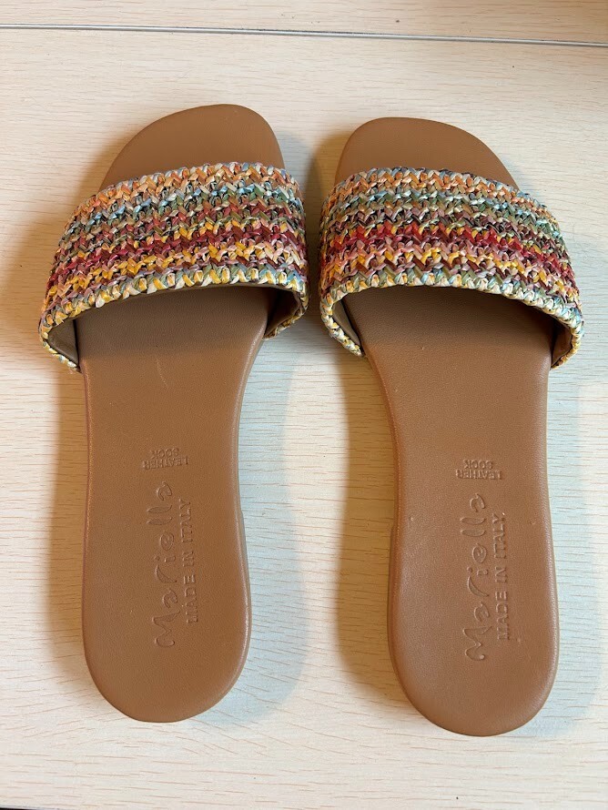 Brand new Mariella rainbow leather sandals size 8 with tags