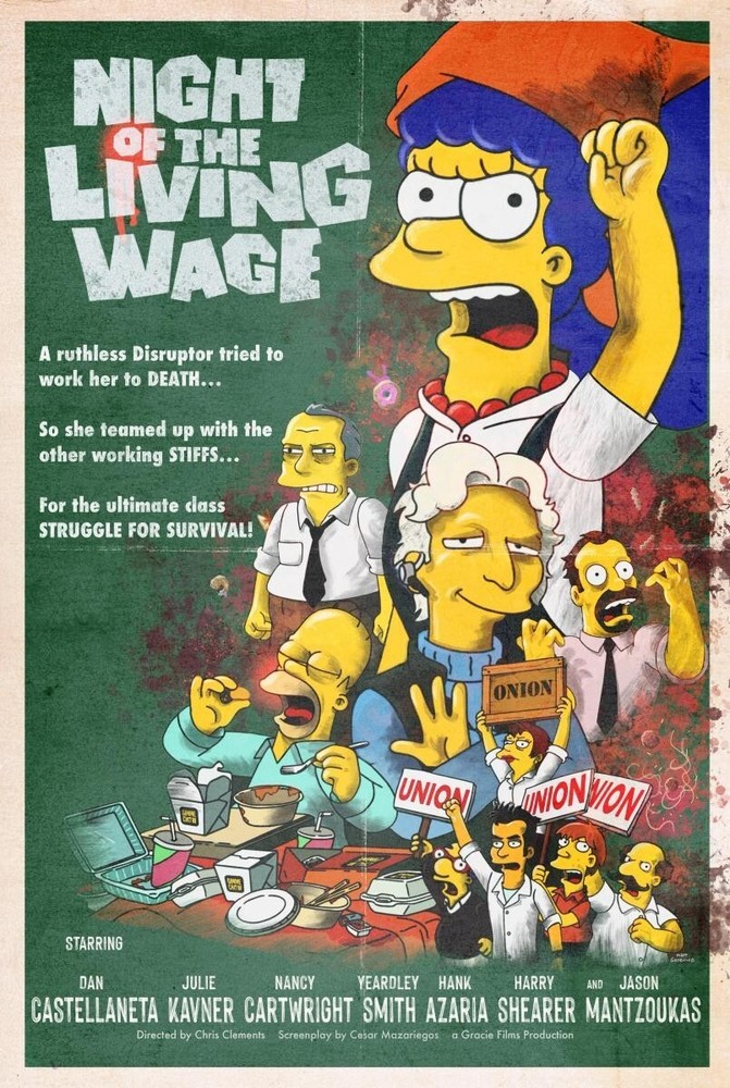 The Simpsons Night Of The Living Wage Brand-New Episode Fan Gifts Home- No Frame