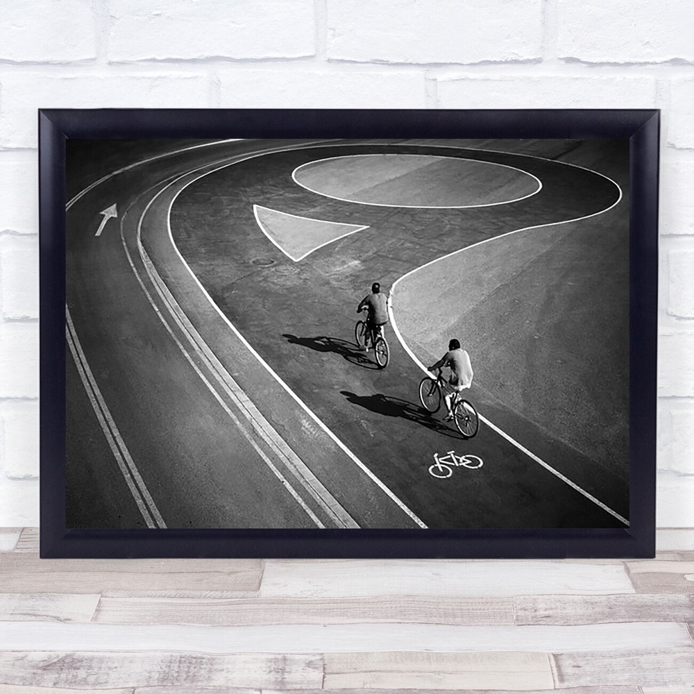 Cycling Tour Street Bike Lane Bikes Bicycle Bicyclist Wall Art Print
