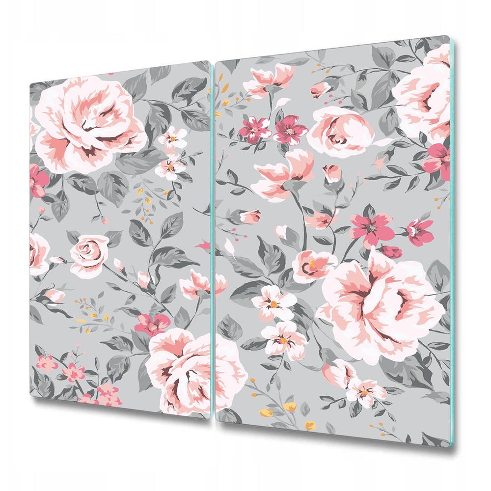 Tempered Glass Chopping Cutting Serving Board Vintage floral Rose girl 2x30x52