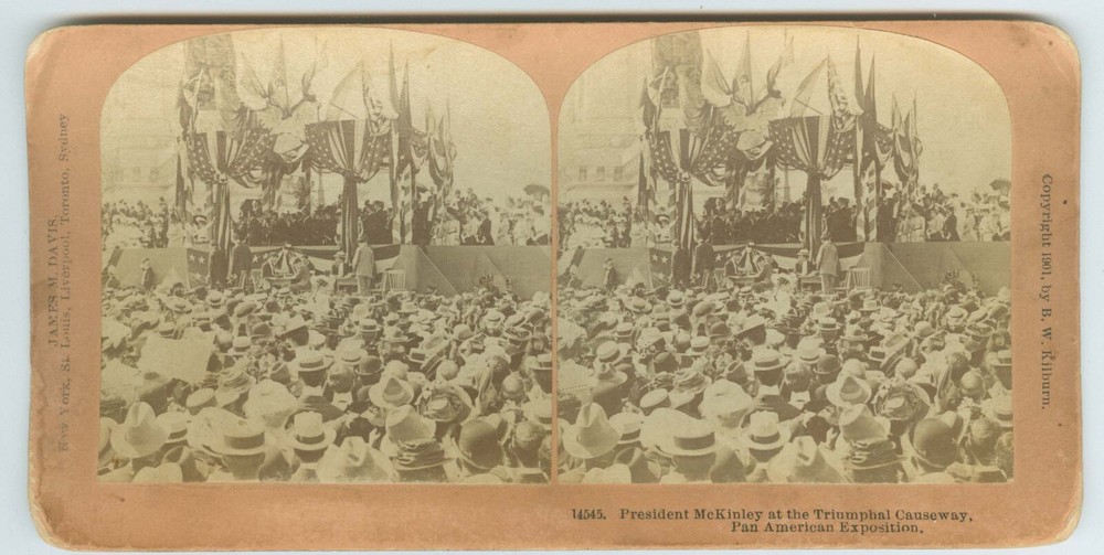 D0142~ President McKinley Pan American Expo Triumphal Causeway Stereoview