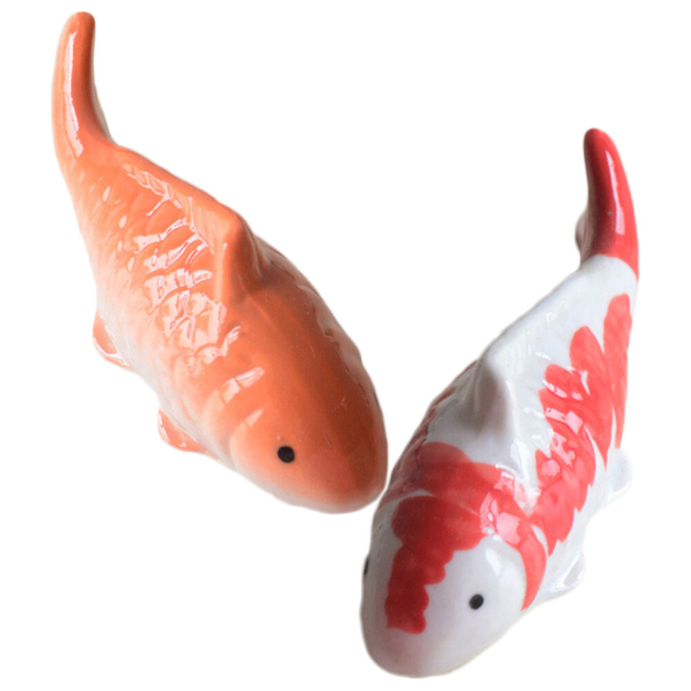2 Pcs Floating Koi Fish Bathtub Ornaments Chinese Style Miss
